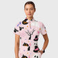 Women's Casual Shirt Collar Halloween Printed Scrub Set SJ9273