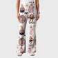 Women's Casual Shirt Collar Halloween Printed Scrub Set SJ9274