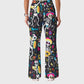 Women's Casual Shirt Collar Halloween Printed Scrub Set SJ9277