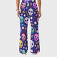 Women's Casual Shirt Collar Halloween Printed Scrub Set SJ92710