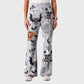 Women's Casual Shirt Collar Halloween Printed Scrub Set SJ92712