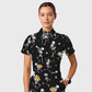 Women's Casual Shirt Collar Halloween Printed Scrub Set SJ92714
