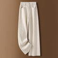 Winter Straight Leg Design Cotton Corduroy Women's Wide Leg Pants With Pockets