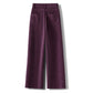 Winter Straight Leg Design Cotton Corduroy Women's Wide Leg Pants With Pockets