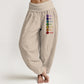 Seven Chakras Print Pattern Women's Elastic Waist Harem Pure Cotton Pants