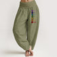 Seven Chakras Print Pattern Women's Elastic Waist Harem Pure Cotton Pants