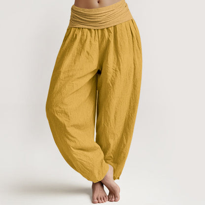 Goldenrod Women's Pure Cotton Elastic Waist Harem  Pants