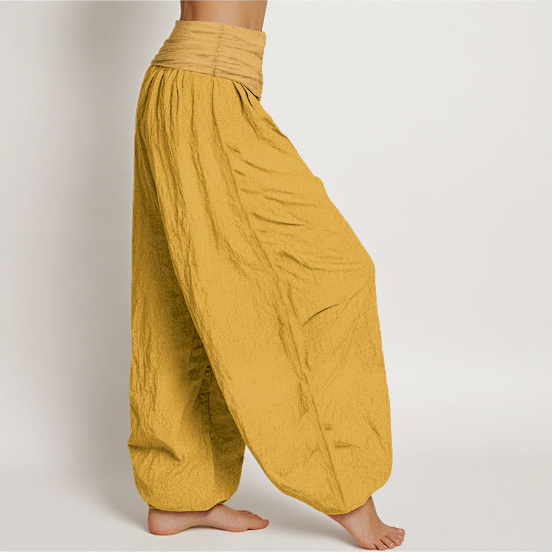 Goldenrod Women's Pure Cotton Elastic Waist Harem  Pants