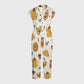 Women's Button-Up Thanksgiving Day Print Scrub Jumpsuit TJ101712