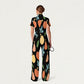 Women's Slim Fit Thanksgiving Day Print Scrub Jumpsuit TJ10203