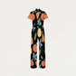 Women's Slim Fit Thanksgiving Day Print Scrub Jumpsuit TJ10203
