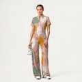Women's Slim Fit Thanksgiving Day Print Scrub Jumpsuit TJ10205