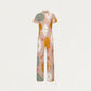 Women's Slim Fit Thanksgiving Day Print Scrub Jumpsuit TJ10205