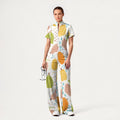 Women's Slim Fit Thanksgiving Day Print Scrub Jumpsuit TJ10206