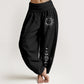 Sun Moon Stars Pattern Women's Elastic Waist Harem Pure Cotton Pants