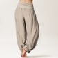 Sun Moon Stars Pattern Women's Elastic Waist Harem Pure Cotton Pants