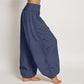 Sun Moon Stars Pattern Women's Elastic Waist Harem Pure Cotton Pants