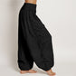 Sun Moon Stars Pattern Women's Elastic Waist Harem Pure Cotton Pants
