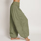 Sun Moon Stars Pattern Women's Elastic Waist Harem Pure Cotton Pants