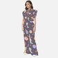 Women's Stand-Up Tie Zipper Thanksgiving Series Printed Scrub Set TS10231
