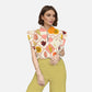 Women's Stand-Up Tie Zipper Thanksgiving Series Printed Scrub Set TS10232