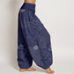 Geometric Pattern Women's Elastic Waist Harem Pure Cotton Printed Pants