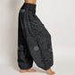 Geometric Pattern Women's Elastic Waist Harem Pure Cotton Printed Pants