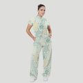 Women's Relaxed Fit Vintage Art Printed Scrub Jumpsuit CJ10273