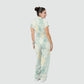 Women's Relaxed Fit Vintage Art Printed Scrub Jumpsuit CJ10273