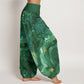 Cotton Oceanic Golde Star Pattern Women's Elastic Waist Harem Pants