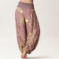 Pure Cotton Lotus Leaf Koi Fish Women's Elastic Waist Harem Pants