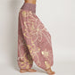 Pure Cotton Lotus Leaf Koi Fish Women's Elastic Waist Harem Pants