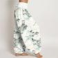 Print Pine Trees Mountains Pattern Pure Cotton Women's Elastic Waist Harem Pants