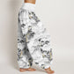 Print Pine Trees Mountains Pattern Pure Cotton Women's Elastic Waist Harem Pants