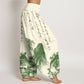 Pure Cotton Chinese Calligraphy Landscape Painting Women's Elastic Waist Harem Pants