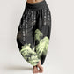 Pure Cotton Chinese Calligraphy Landscape Painting Women's Elastic Waist Harem Pants