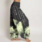 Pure Cotton Chinese Calligraphy Landscape Painting Women's Elastic Waist Harem Pants