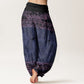 Cotton Elegant Mandala Flowers Design Women's Elastic Waist Harem Pants