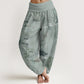 Cotton Casual Bamboo Rock Ink Painting Women's Elastic Waist Harem Pants