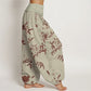 Cotton Branch Pattern Women's Elastic Waist Harem Pants