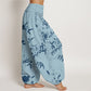 Cotton Branch Pattern Women's Elastic Waist Harem Pants