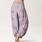 Cotton Branch Pattern Women's Elastic Waist Harem Pants