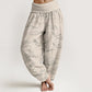 Cotton Mountain Moon Auspicious Clouds Pattern Women's Elastic Waist Harem Pants