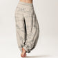 Cotton Mountain Moon Auspicious Clouds Pattern Women's Elastic Waist Harem Pants