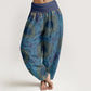 Pure Cotton Triangular Mandala Patterns Women's Elastic Waist Harem Pants