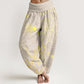 Pure Cotton Lotus Leaf Koi Fish Women's Elastic Waist Harem Pants