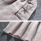 Casual Frog-Button High Waist Wide Leg Pants With Pockets
