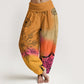 Cotton Brightly Colored Mandala Pattern Women's Elastic Waist Harem Pants
