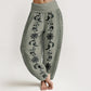 Pure Cotton Dharma Wheel Lotus OM Pattern Women's Elastic Waist Harem Pants