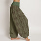 Cotton Mandala Om Mani Padme Hum Women's Elastic Waist Harem Pants